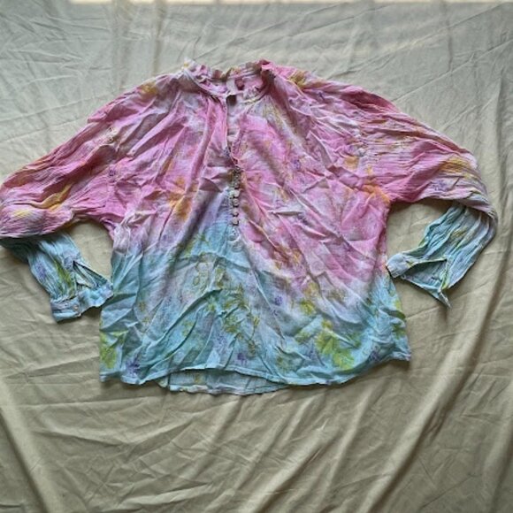 Pilcro Tops - Pilcro Anthropologie | Watercolor Tie-Dye Blouse | Size XL | Used